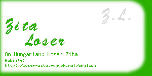 zita loser business card